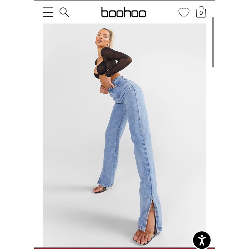 Split hem jeans
